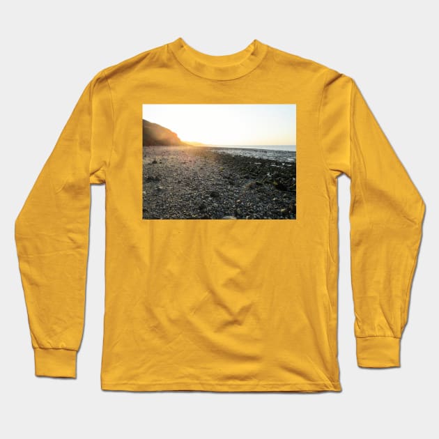 Beach Walk Ends at Sunset Long Sleeve T-Shirt by Natural Distractions